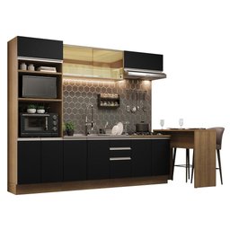 Cozinha 315001 com Armário, Balcão e Bancada Rustic/preto - 10