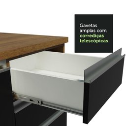Cozinha 315001 com Armário, Balcão e Bancada Rustic/preto - 5