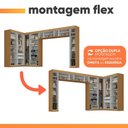 Ver imagem 4 de Guarda Roupas Modulado Closet de Canto Quarto Completo 14 Portas Espaço Cama Queen 1,58m Madrid