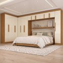 Ver imagem 2 de Guarda Roupas Modulado Closet de Canto Quarto Completo 14 Portas Espaço Cama Queen 1,58m Madrid