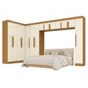 Ver imagem 1 de Guarda Roupas Modulado Closet de Canto Quarto Completo 14 Portas Espaço Cama Queen 1,58m Madrid