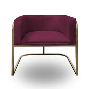 Poltrona Betina - Base Quadrada Dourada -várias Cores:marsala