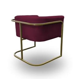 Poltrona Betina - Base Quadrada Dourada -várias Cores:marsala - 4