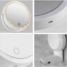 Espelho Giratorio 360 Graus Led 3 Tons Touch 5x Aumento Usb Bateria Recarregavel Parede Banheiro Aju - 7