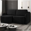 Ver imagem 1 de Sofá Cama Modulado Retrátil e Reclinável Decorativo Varsóvia 196cm Veludo Preto G33 - Gran Belo