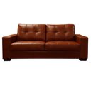 Ver imagem 1 de Sofá de Couro 3 Lugares Londres 206cm M06 Cor Conhaque com Brilho 457 - Amarena Móveis