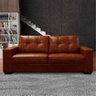 Sofá de Couro 3 Lugares Londres 206cm M06 Cor Conhaque com Brilho 457 - Amarena Móveis - 2