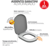 Assento Tampa para Vaso Sanitário Almofadado Compatível Sabatini Branco Durín - 2