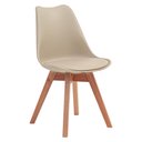 Ver imagem 1 de Cadeira Estofada Eames Leda Vértice em Madeira Maciça Base Natural - Nude