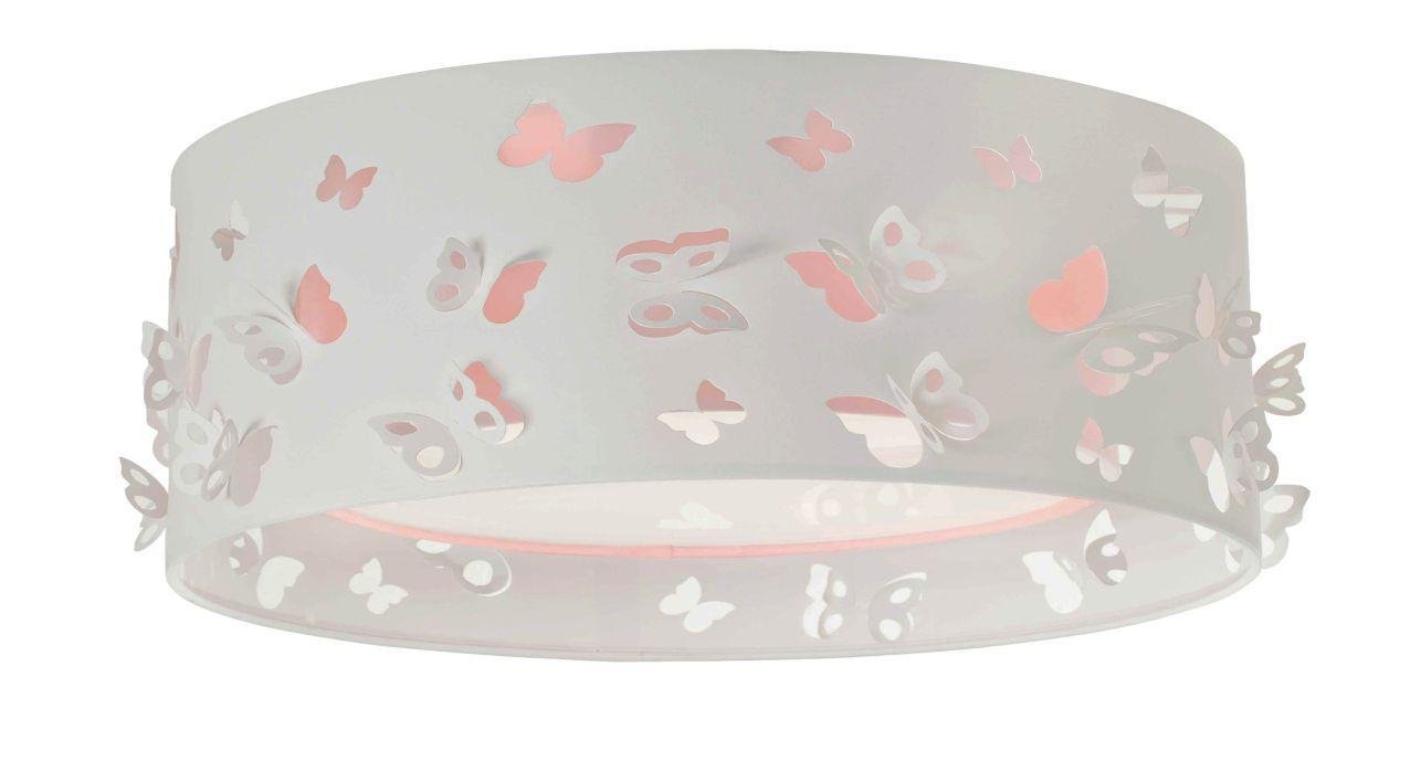 LUMINÁRIA INFANTIL PLAFON BORBOLETAS DUPLO 50X16: Rosa