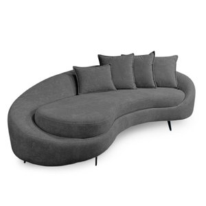 Sofá 3 Lugares 2,30m Living Orgânico Medelim - Élpis Móveis - Boucle Cinza