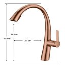 Ver imagem 5 de Torneira Gourmet Pia Cozinha Misturador Moncomando Extensível Luxo Kitp202 Rg Luuk Young