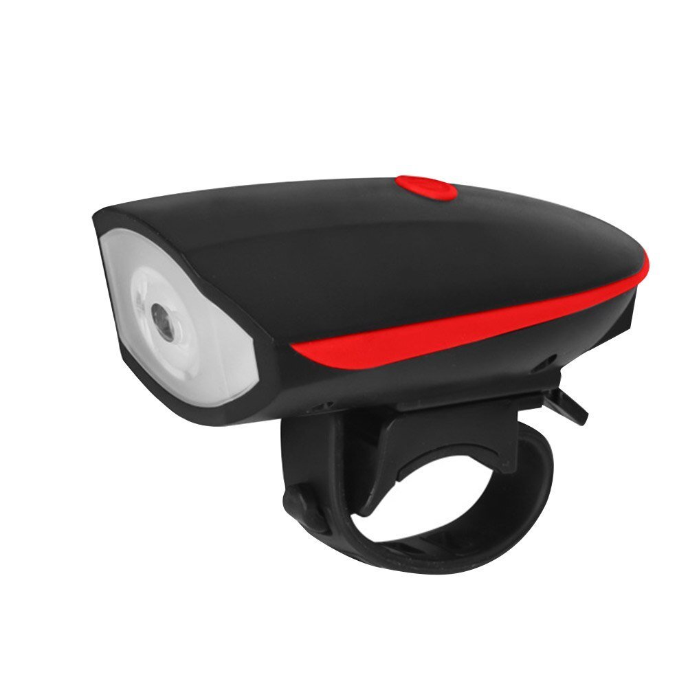 Farol Recarregável para Bike com Lanterna e Buzina - Vermelho - 1