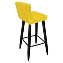 Ver imagem 3 de Kit 02 Banqueta Alta Lucy Com Encosto Cozinha Bar Balcão Bistrô Pé Palito Preto Suede Amarelo - Ahaz