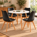 Ver imagem 3 de Conjunto Mesa de Jantar Redonda 90 cm com 4 Cadeiras Saarinen - Preto