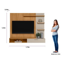Painel Home Montreal 1,79m P/ Tv até 60 Linea Brasil - 7 Painel Home Montreal 1,79m P/ Tv até 60 Linea Brasil - 7