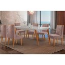 Ver imagem 1 de Conjunto: Mesa Sala Jantar Havana Curvo 180cm + 6 Cadeiras Dafne Naturale/off White - Linho
