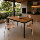 Ver imagem 2 de Conjunto Sala de Jantar Mesa Retangular Industrial com 4 Cadeiras Allegra - Nude