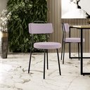 Ver imagem 2 de Kit 04 Cadeiras Decorativas Estofada Para Sala De Jantar Barcelona L02 Suede Rosê - Lyam Decor
