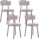 Ver imagem 1 de Kit 04 Cadeiras Decorativas Estofada Para Sala De Jantar Barcelona L02 Suede Rosê - Lyam Decor