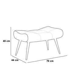 Kit 01 Poltrona e 01 Puff Sher Suede Bege de Ferro - 4