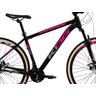 Bicicleta Mtb Aro 29 Kog 21v Freio a Disco Pneu Faixa Bege Cor:preto+rosa+cinza;tamanho:17 - 2