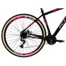 Bicicleta Mtb Aro 29 Kog 21v Freio a Disco Pneu Faixa Bege Cor:preto+rosa+cinza;tamanho:17 - 3