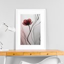 Ver imagem 2 de Quadro Moderno Flor Vinho - 60x48cm:moldura Branca