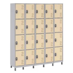 Locker de Aço 20 Portas Varias Cores Resistente e Seguro:bege