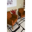 Ver imagem 5 de Kit Clássico 2 Poltronas Cadeira para Sala de Espera Resistente Recepção Pés de Madeira