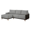 Ver imagem 2 de Sofá 4 Lugares com Chaise Lado Esquerdo 258cm em Corino Geribá Cinza/Preto