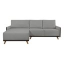 Ver imagem 5 de Sofá 4 Lugares com Chaise Lado Esquerdo 258cm em Corino Geribá Cinza/Preto