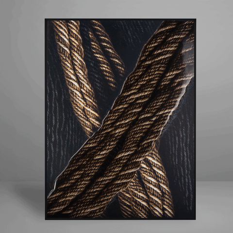 Quadro Decorativo Rustic Rope Relevo