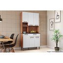 Ver imagem 6 de Kit de Cozinha Compacta Tannat Gold c/ 6 Portas e 1 Gaveta Castanho/Branco - Ronipa