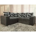 Ver imagem 2 de Sofá Canto Cinza Claro com Floral 605/37 Belo