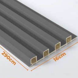 Painel Ripado Prime Madeira Pvc Cinza Fosco 2,9m X 16cm - 2