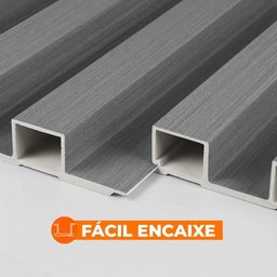 Painel Ripado Prime Madeira Pvc Cinza Fosco 2,9m X 16cm - 6