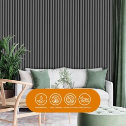 Painel Ripado Prime Madeira Pvc Cinza Fosco 2,9m X 16cm - 4