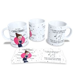 Caneca de Porcelana Signos do Zodíaco, Astrologia, Horóscopo Capricornio - 1