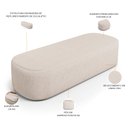 Ver imagem 7 de Cabeceira Cama Box Casal 140cm Lanna com Puff Recamier Doha W01 Linho Cru - Lyam Decor