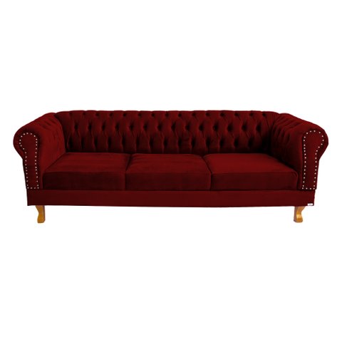Sofá Chesterfield Capitone Duque Bordo 1,80cm