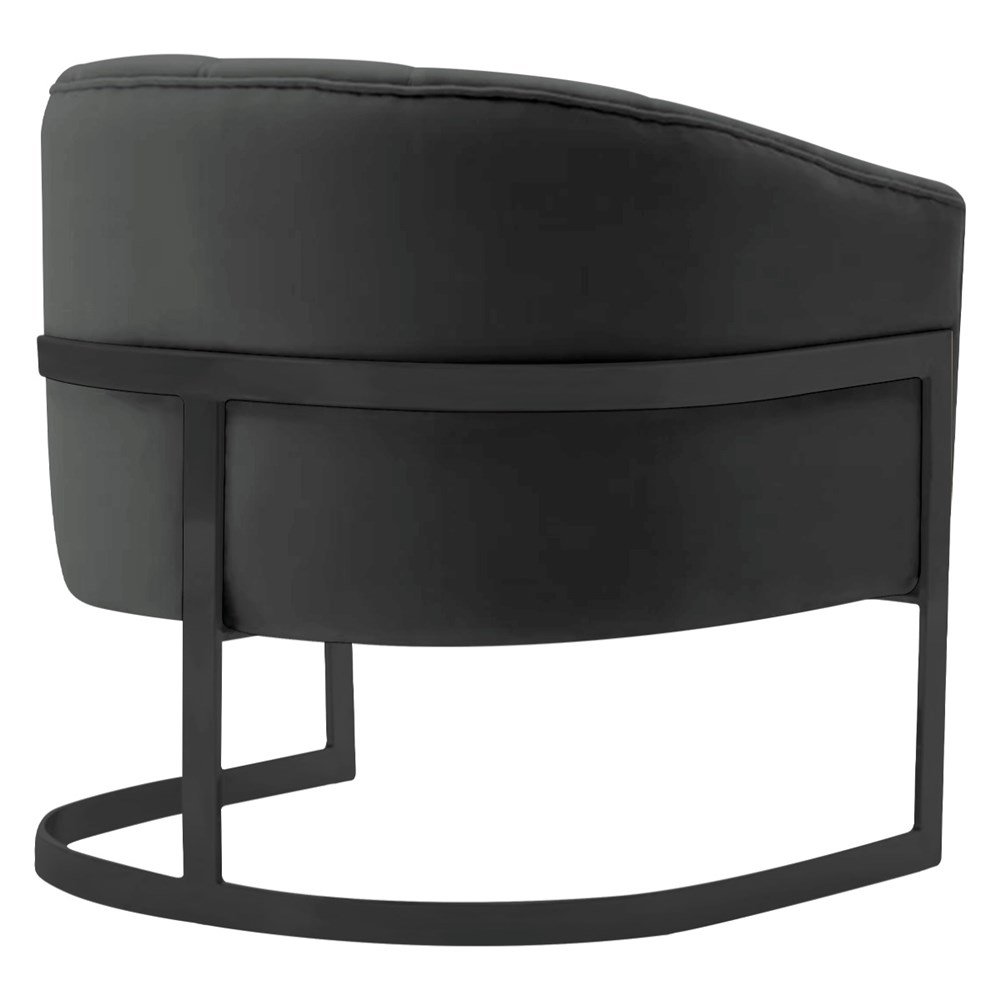 Kit 2 Poltronas Decorativas Sala de Estar Recepção Mavie Base de Ferro Preto Suede Cinza Escuro - Am - 7