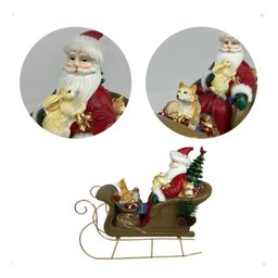 Papai Noel Animado no Trenó 30cm Cor Vermelho com Presentes - 2