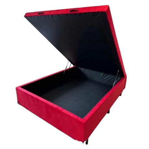Cama Box Baú Casal Vermelho 138x188