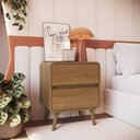 Ver imagem 1 de Conjunto Duas Mesas de Cabeceira com 02 Gavetas Linha Curve Marrom