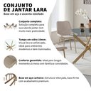 Ver imagem 2 de Conjunto Mesa de Jantar Lara 120cm Vidro Redondo Aço Carbono Bronze 4 Cadeiras em Linho Bege