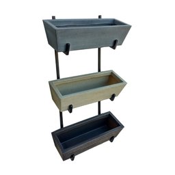 Kit 3 Vasos para plantar Horta Suculenta Temperos com suporte 50cm Polietileno BGPLASTICOS V22 TERRA - 1
