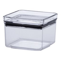 Conjunto 04 Potes Hermético Quadrado Lumini Empilhável 480ml Paramount Kit 4 Paramount 1161 Transpar - 4