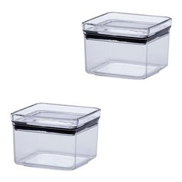 Conjunto 04 Potes Hermético Quadrado Lumini Empilhável 480ml Paramount Kit 4 Paramount 1161 Transpar - 2