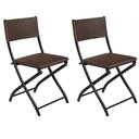 Ver imagem 1 de Kit 2 Cadeiras Dobravel Marrom- Bar, Restaurante Aço Junco